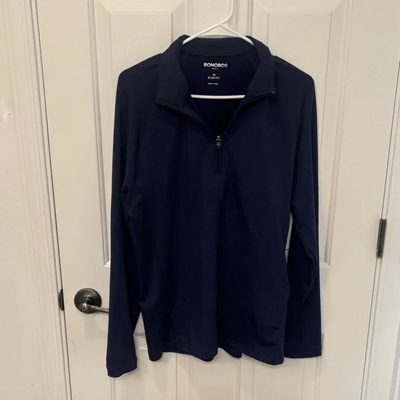 Bonobos Golf Quarter Zip Slim Fit in Navy - Picture 1 of 5